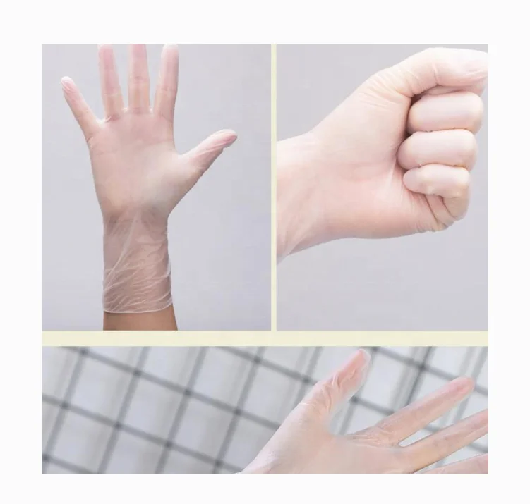 Safety Spa Hair Salon Powder Free Examination Heavy Duty Rubber Household Production Line Nitrile Working  Pvc Gloves
