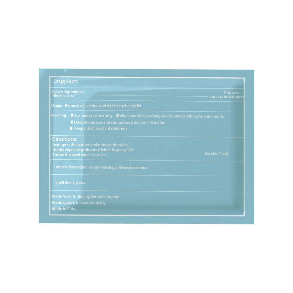 Private Label Individually Wrapped Custom Logo Cleansing Eye Wipes Eyelid Wipe