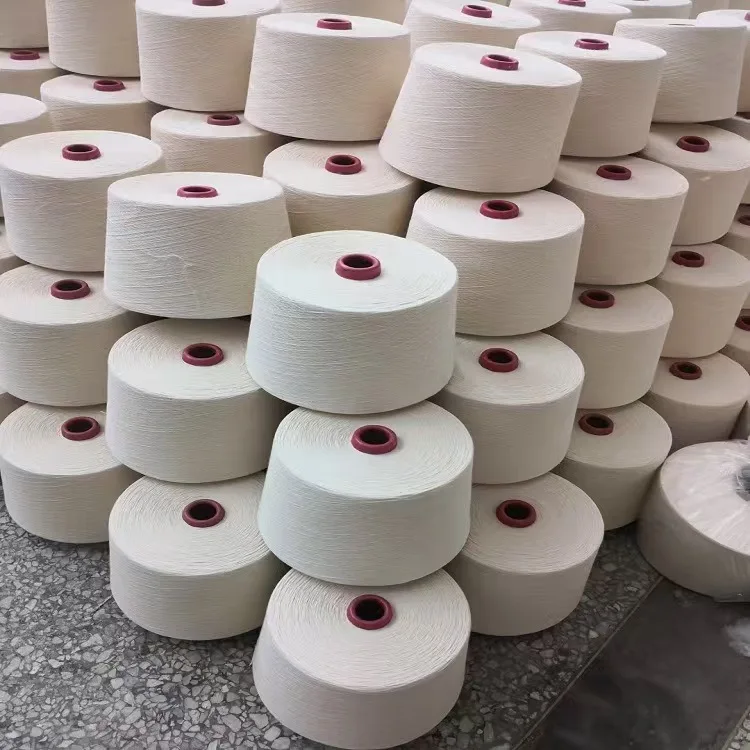 100% Pure Cotton Knitting Blended Yarn Recycled Open End 10/1s 12/1s 20/1s Dyed Filament Pattern for Sewing Socks Fabric