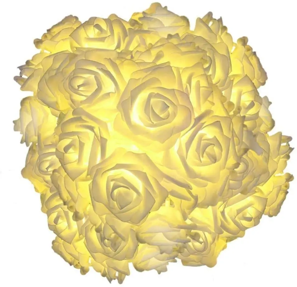 Battery Operated 10 LED Rose Flower String Lights For Wedding Home Party Birthday Festival Indoor Outdoor Decoration