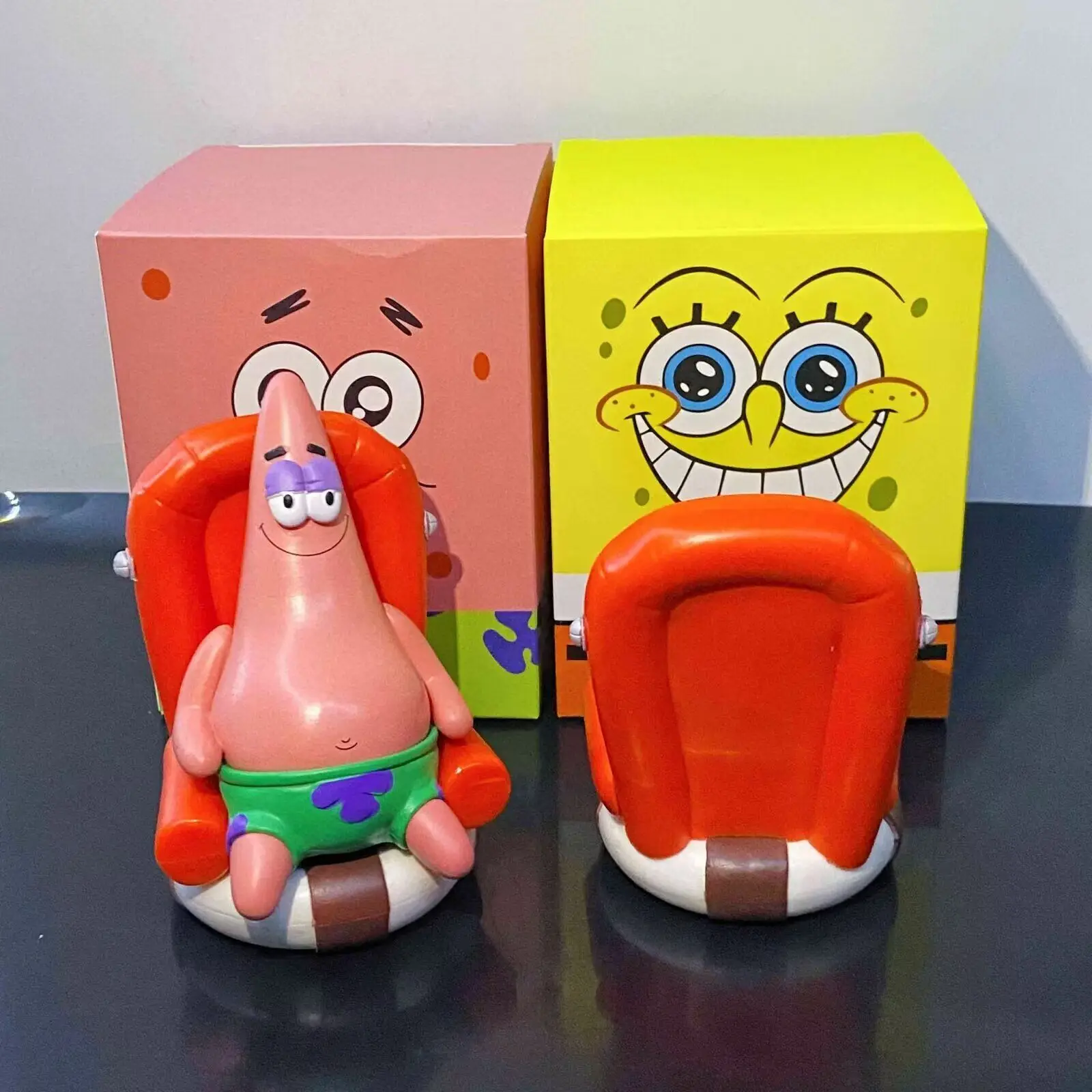 2024 New Arrival Anime SpongeBob Patrick Star Enjoy Life Mini Decoration Ornaments Doll Figures Toys for Kids Gift