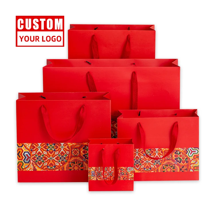 Custom Your Own Logo Cardboard Luxury Gift Paper Bags And Recycled Boxes With Handle For Shopping Bag