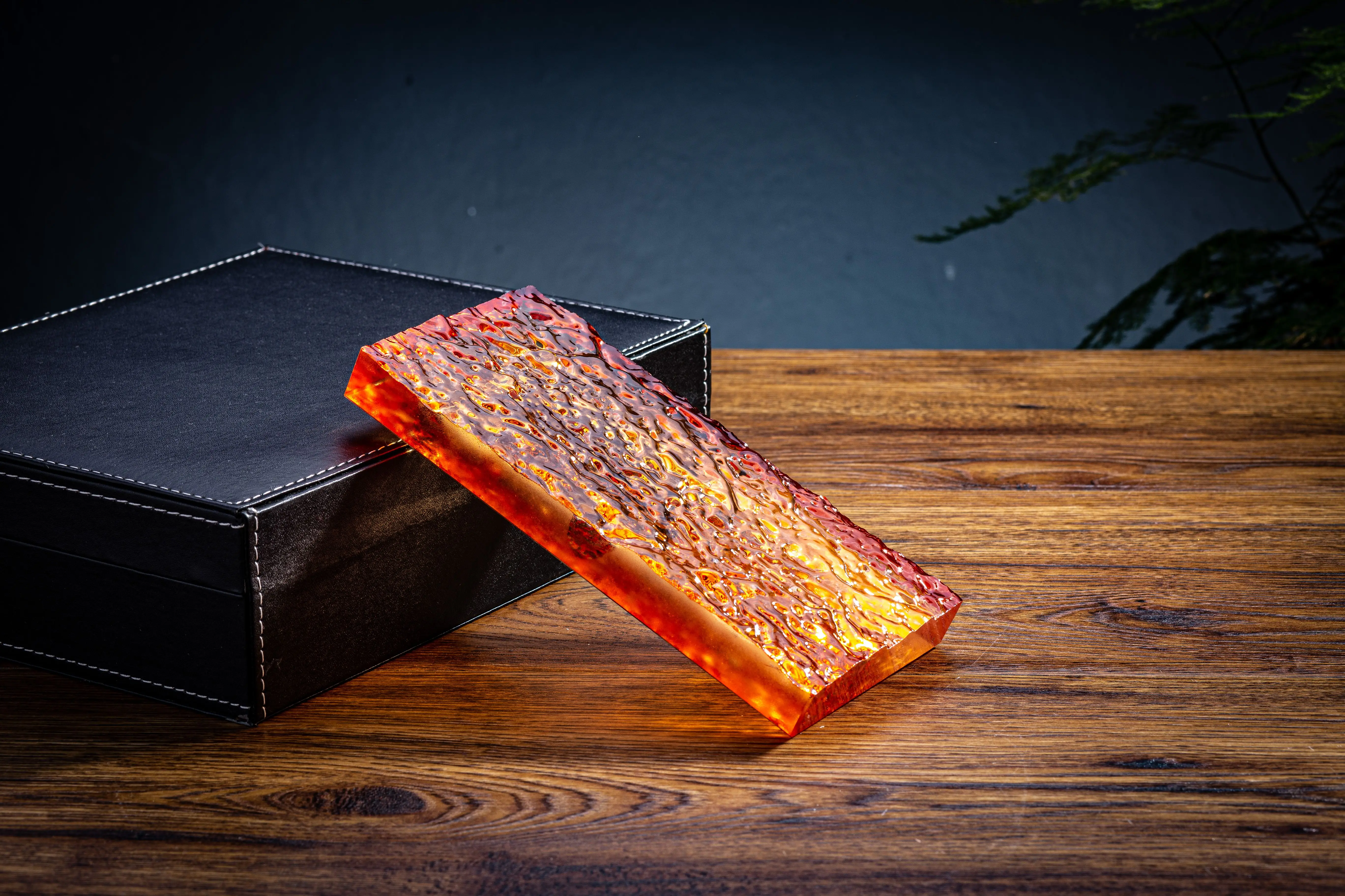 JYG 200x200x15mm hot-melt glass hanging blocks colored glass tile for wall partition