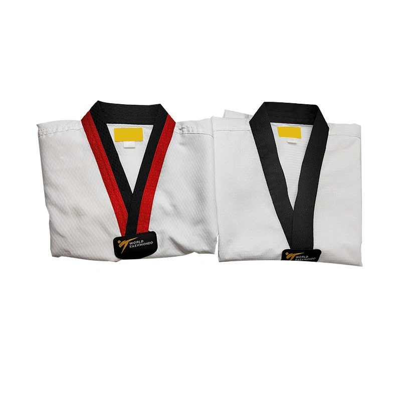 China martial arts suit dobok ultra light soft custom logo v-neck taekwondo uniform