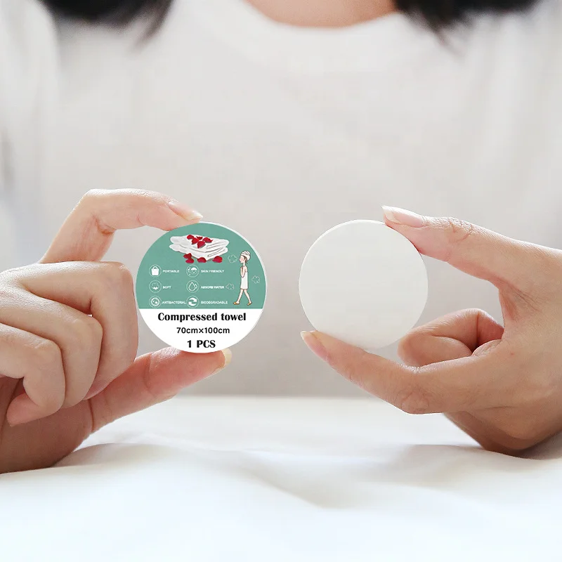 Factory Customized Eco-Friendly Biodegradable Disposable Compressed Bath Towels Magic Travel Towels for Adults