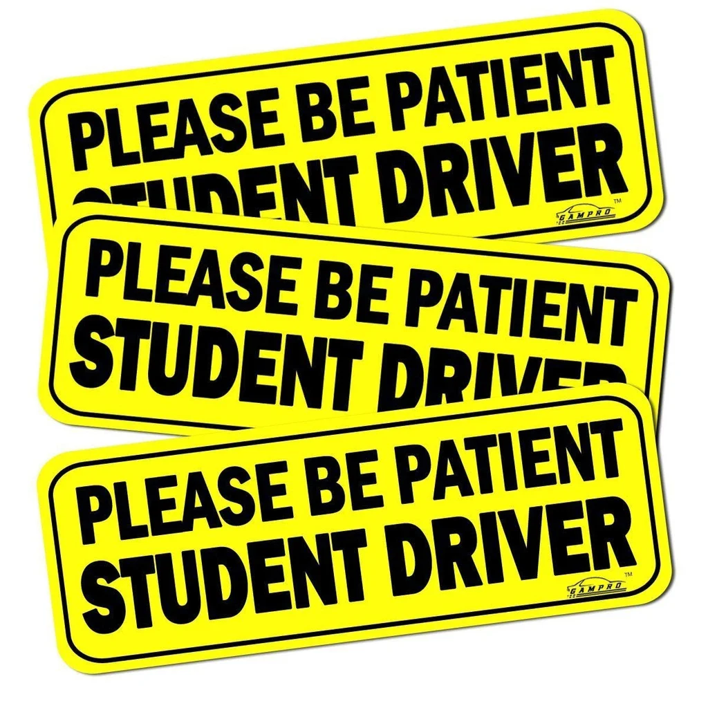 Custom New Driver Magnet for Car Please Be Patient Student Driver Magnetic Reflective Rookie Driver Bumper Sticker