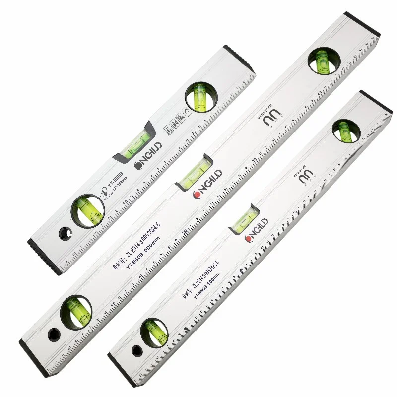Wholesale High Accuracy 300-1000MM Heavy Duty Horizontal Construction Hardware Tool Alloy Aluminium Spirit Level 5cm Wide