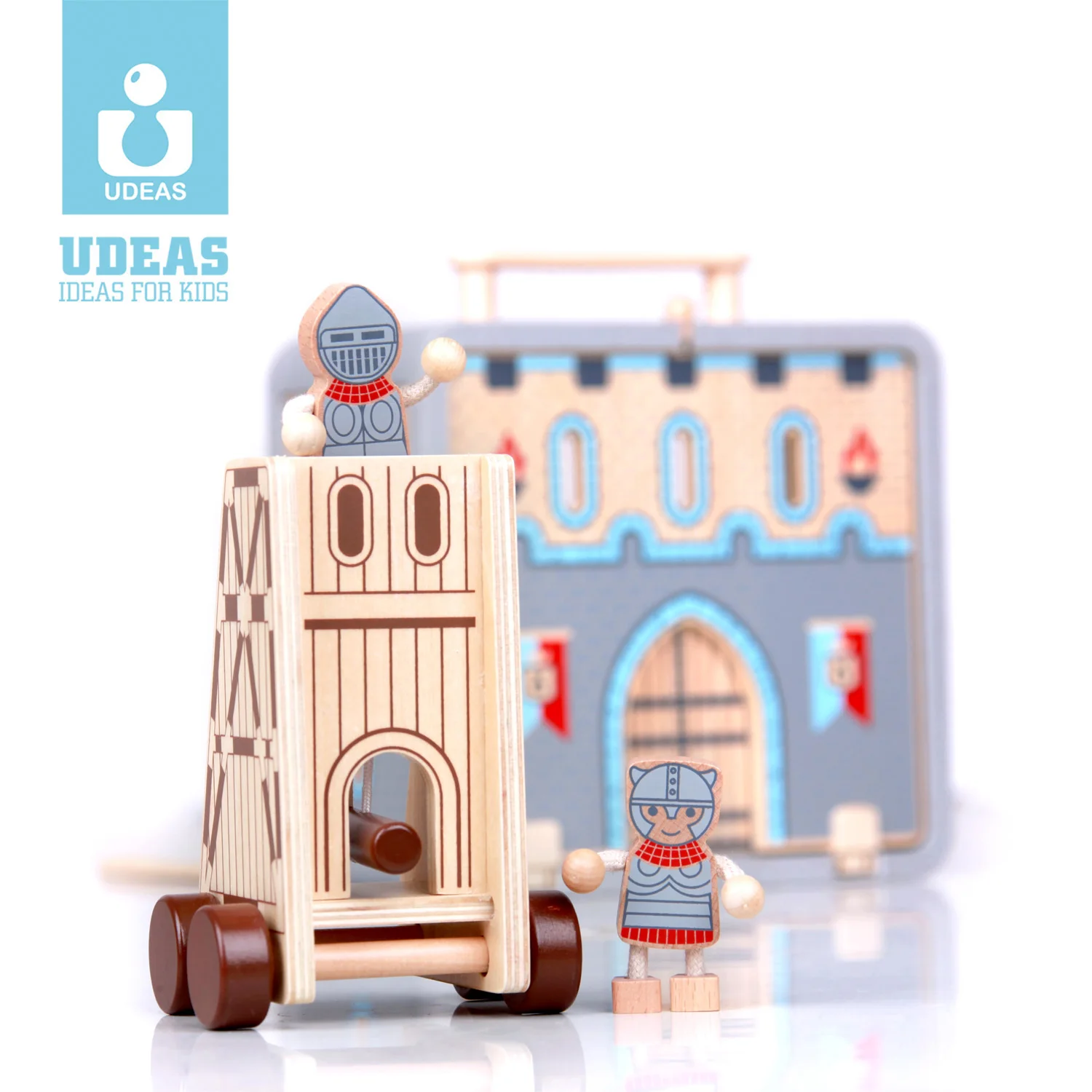wooden toys Hot Sale Funny Knights Castle  Wooden Toy Castle Set for Children