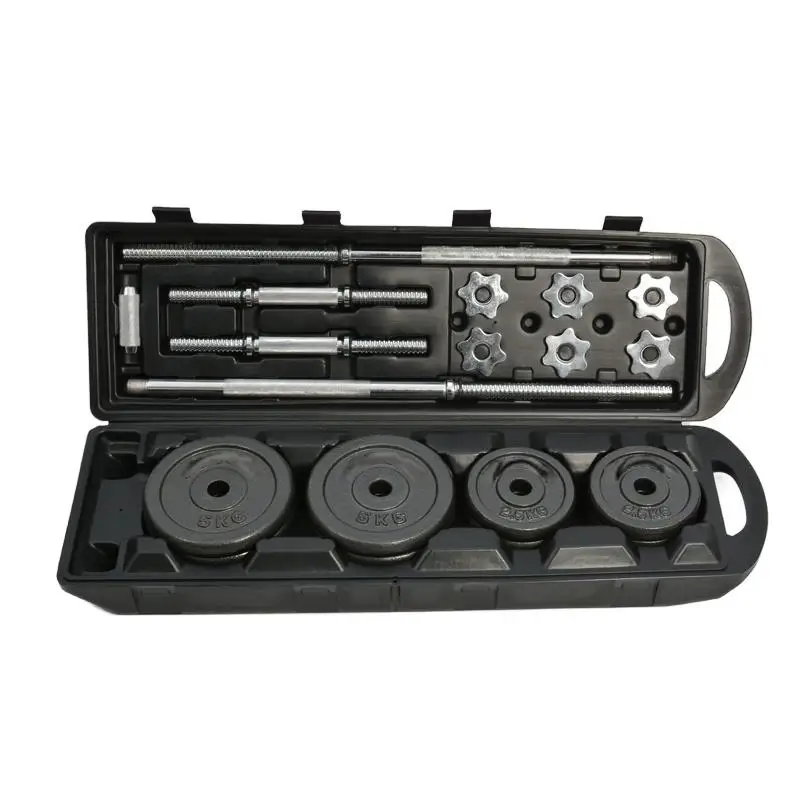 Factory cheap high quality 50kg adjustable dumbbell set barbell set equipment free weight fitness 50kg dumbbell set with case
