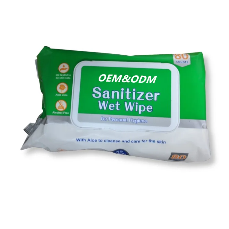 high quality non-woven disposable hand sanitizing wet wipes
