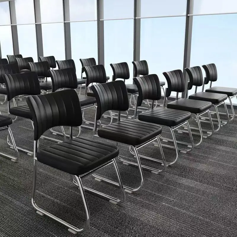Large Leather Rest Armchair Office Meeting Room Boss Chair Comfortable Seat Computer Steel Metal Frame Chair