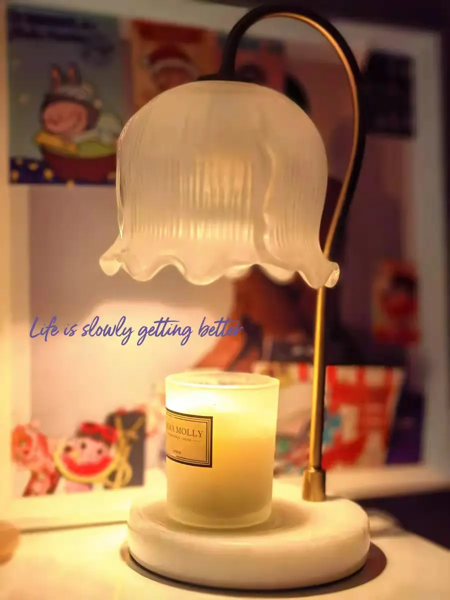 Wholesale Flameless Flower Shape Candle Heater Warming Light GU10 Electric Meltal Wax Melts Burner Melting Candle Warmer Lamp