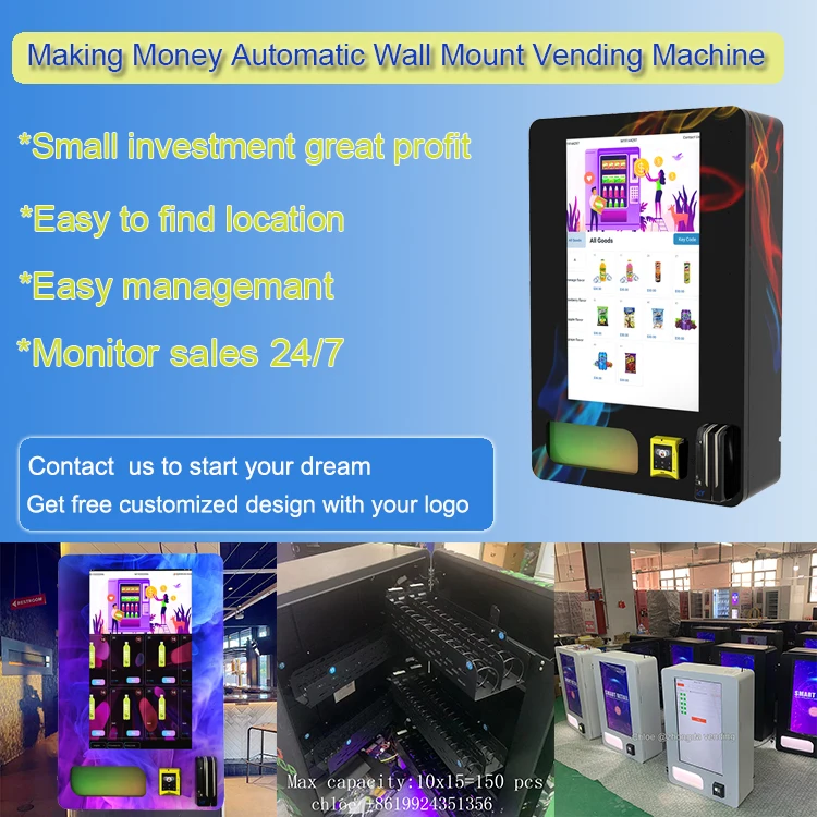 Touch Screen Wall Mounted Vending Machine Kiosk Wholesale Manufacture Sale Custom Small Vending Machine Mini