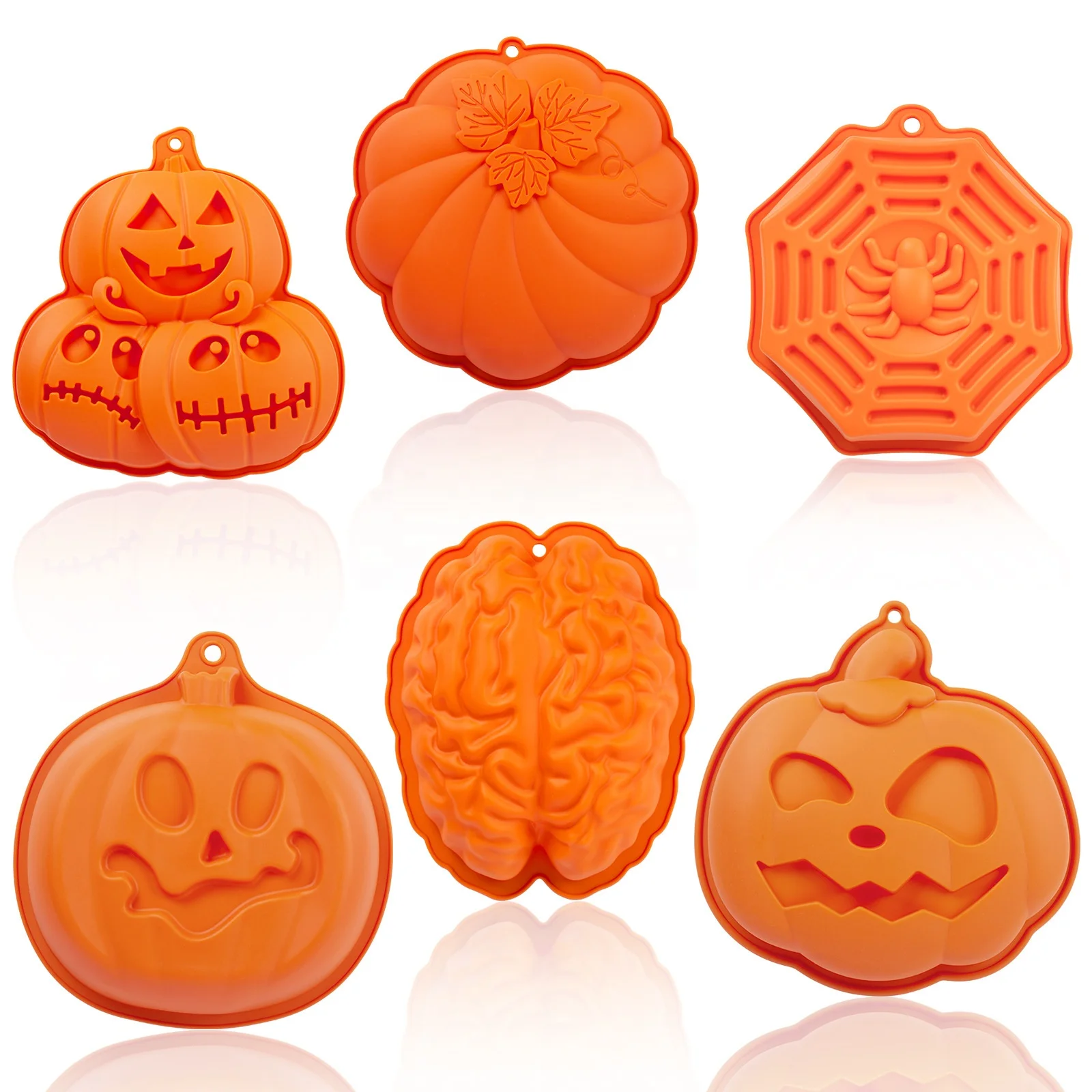 YJ Wonderful Custom Halloween Various shapes Pumpkin Cake Chocolate Silicone Molds 3D Decorating Baking Silicone Cake Mould