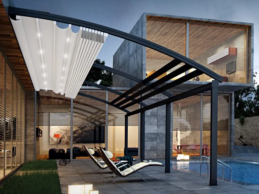 Factory Prcices Waterproof Balcony Cover Folding Roof Full Cassette Motorized Awning Retractable Pergola