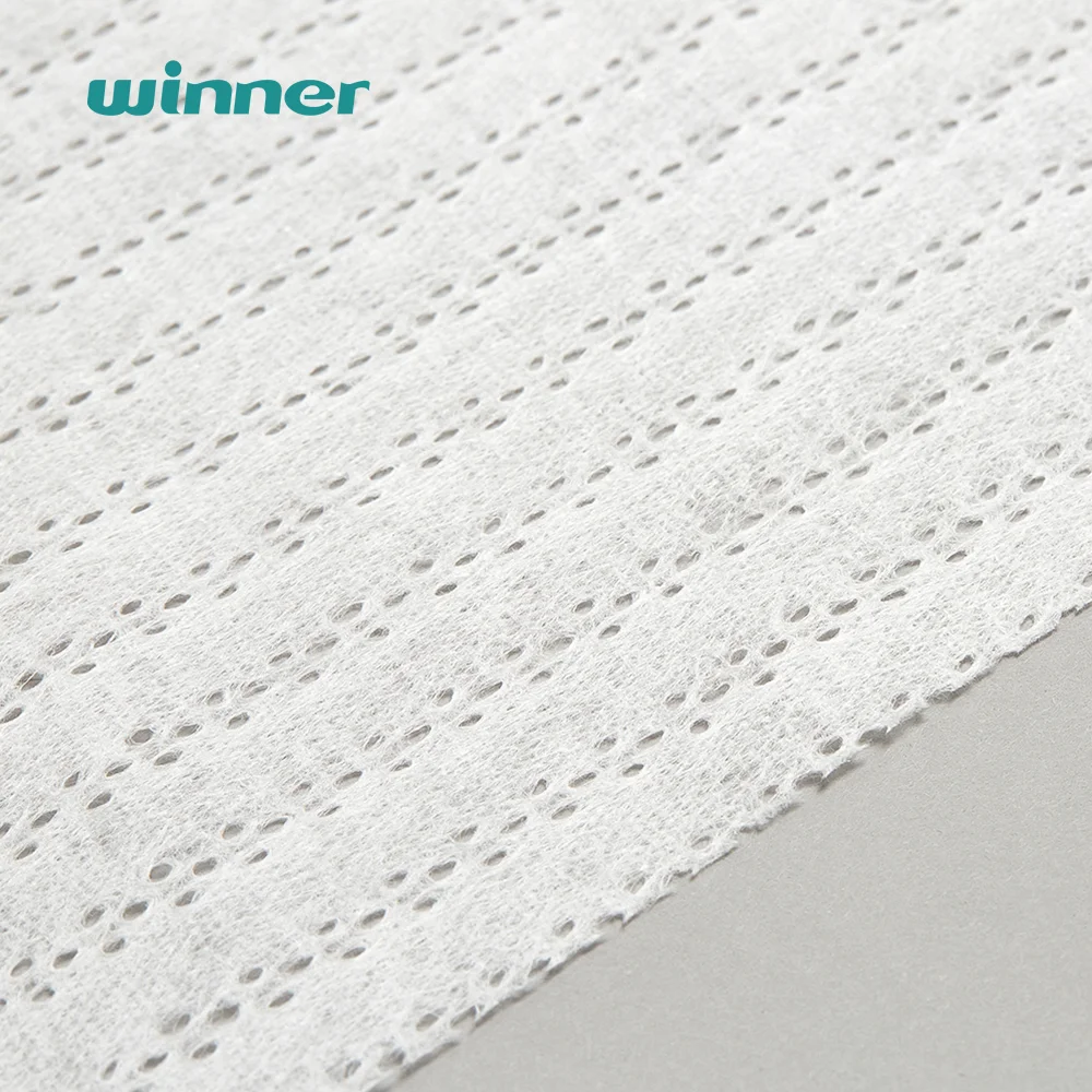 Winner Cotton Spunlace Nonwoven Fabric Rolls Natural Super Soft Natural Cotton Fabric 30-200gsm 5.5-200cm for Sanitary Napkin