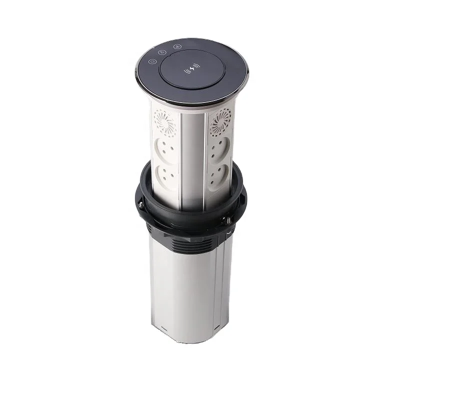 WiFi smart wireless charging  motorized pop up power socket 6 Israel plug speaker   IP66 App remote control power kitchen socket