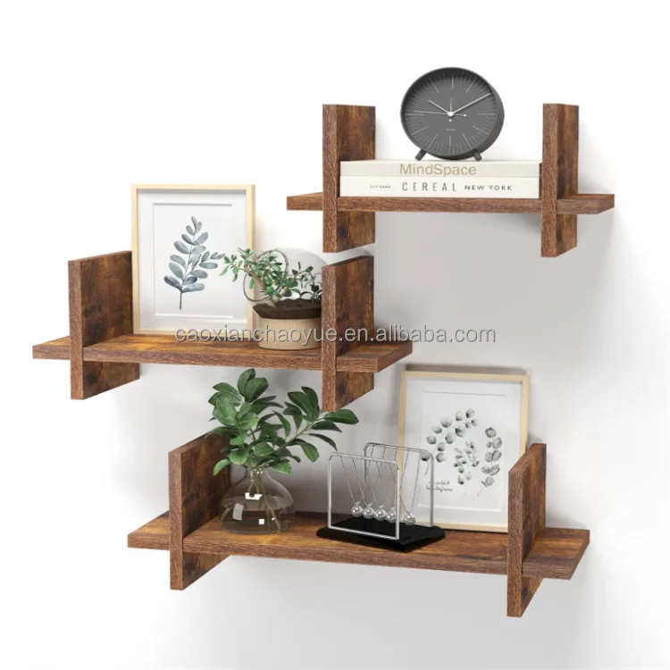 Floating Wall Shelves Set of 3 Hanging Storage Shelf Small Book Shelf Bookcases for Living Room Kitchen BedroomBathroom
