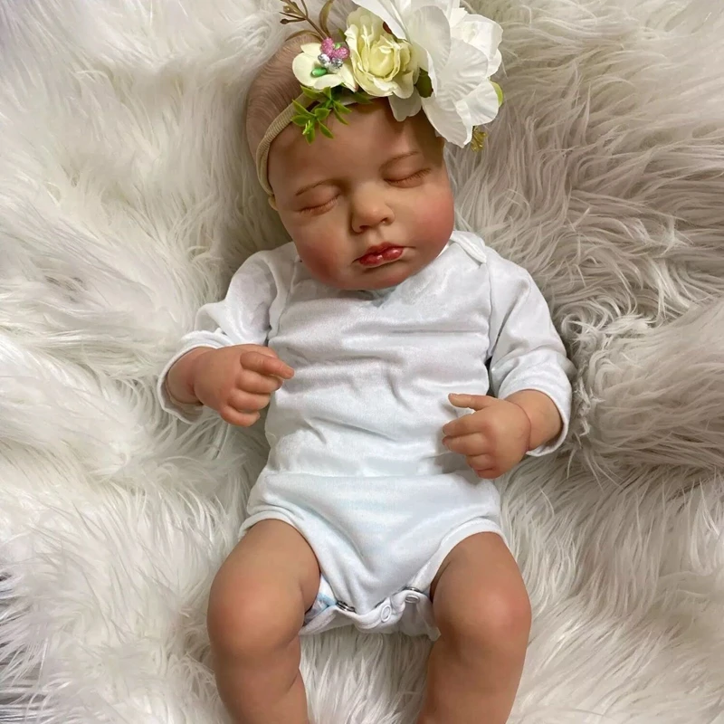 NPK 50 см Новорожденный ребенок похожая на настоящую Real Soft Touch 3D краска кожи Reborn Baby Doll с ручная роспись волос LouLou видимых вен кукла