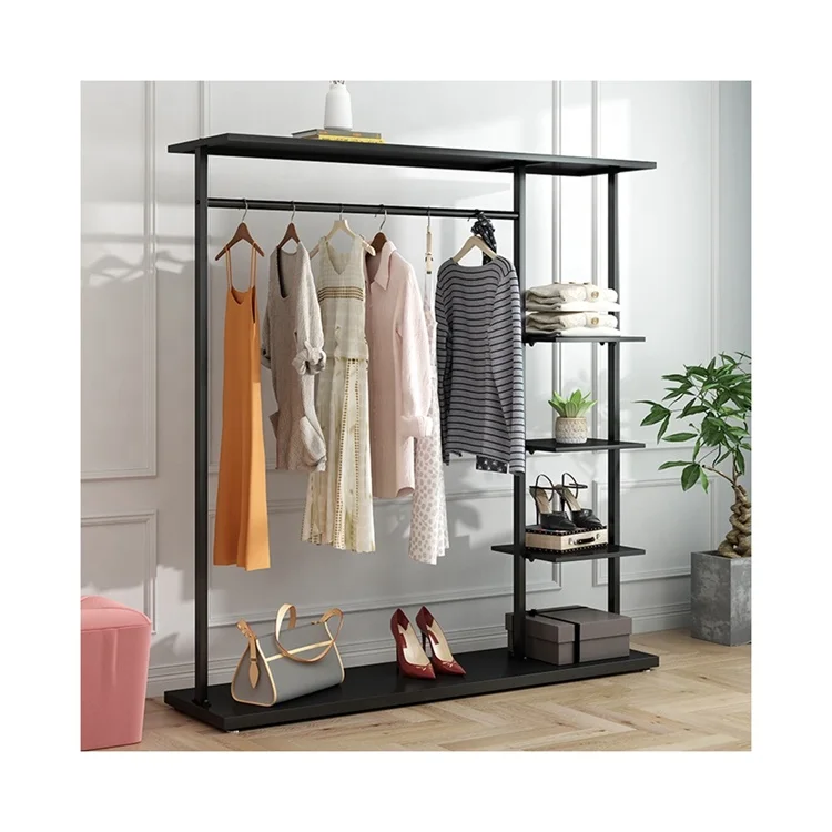 Factory Supply Garment Standing Clothing Display Rack Laundry Hanging Clothes Drying Rack Garment Rack