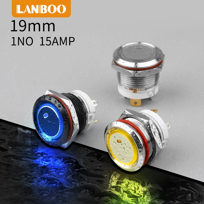 High qualified switch made 19mm 2NO momentary ring illuminated piezo switch