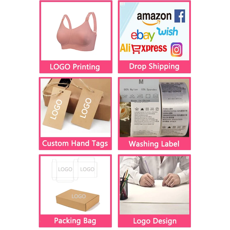 Wholesale 34 36 38 40 42 BCD Cup Wireless High Quality Jelly Glued Maternity Comfort Healthy Removable Silicone Pad Nursing Bra