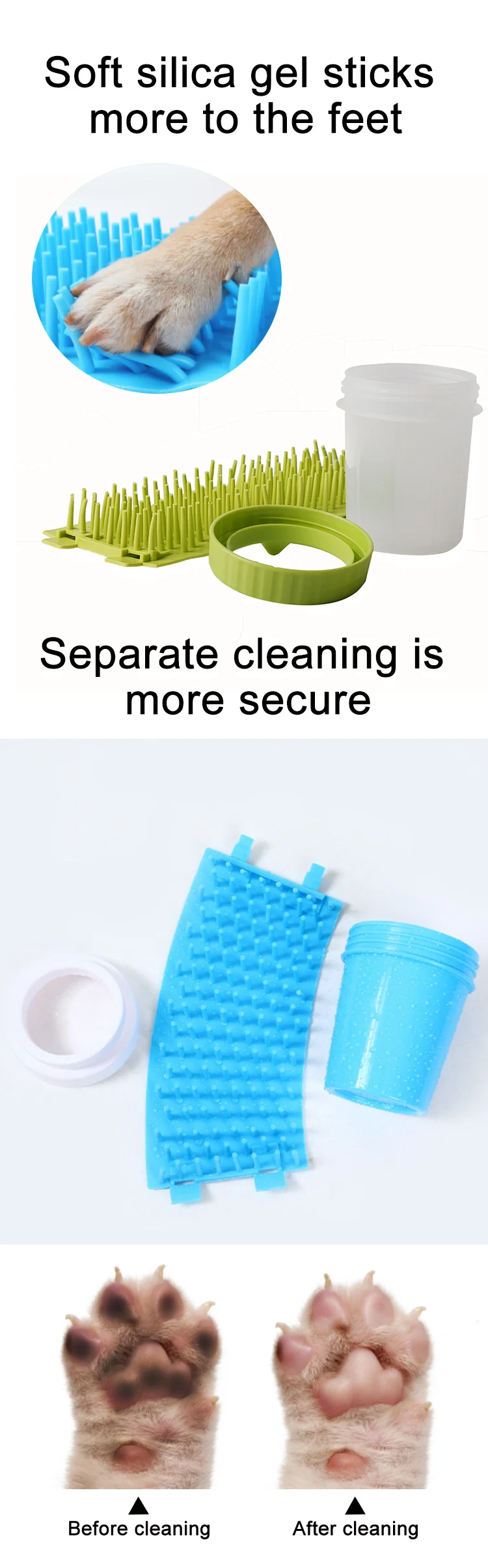 Hot Sale Durable Portable Silicone Pet Washing Cup Cat Dog Foot Washer Cleaner Pet Paw Washer