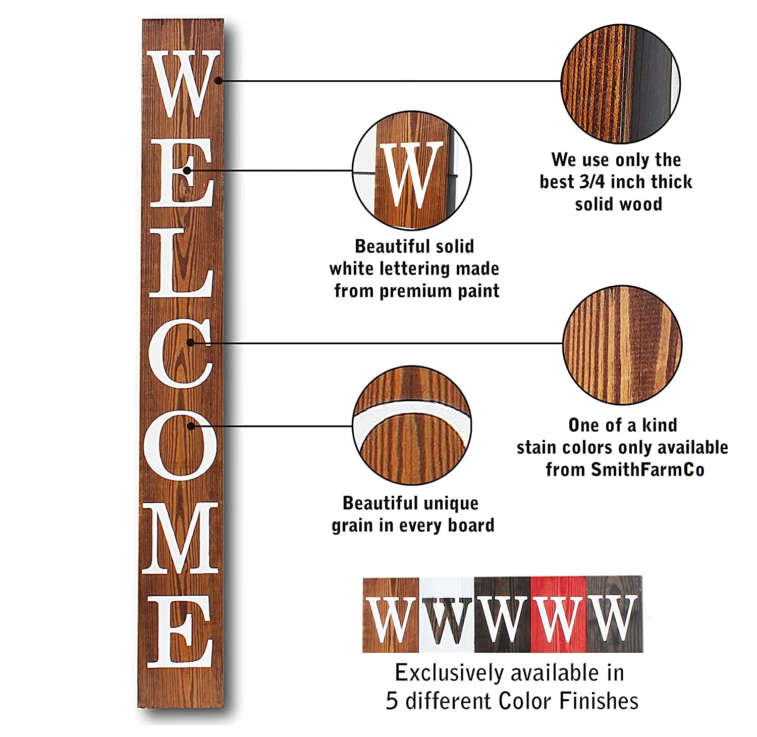 
Rustic Fixer Upper Farmhouse Wooden Welcome Sign for Front Porch 