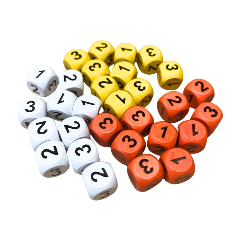 Game Wooden Dice Yellow Orange White 16mm
