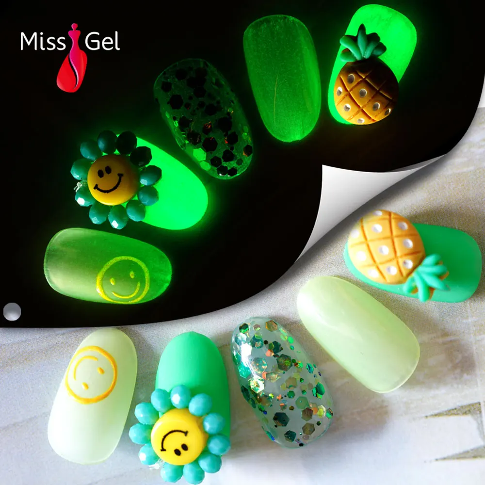 Luminous Gel Custom Logo Oem Color Glow In The Dark UV Nail Gel Polish 15 ml Esmalte Gelpolish