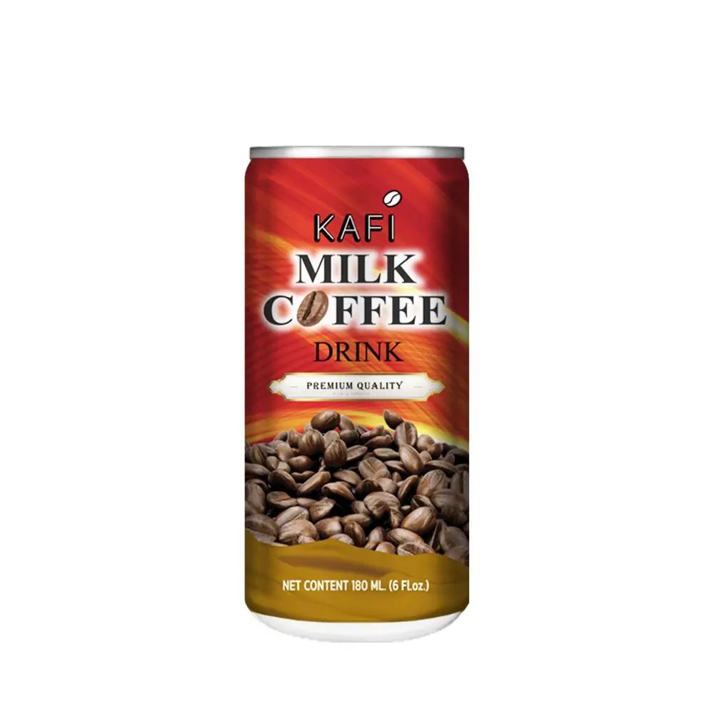 Instant Beverage Kafi Milk Coffee Ready to Drink Canned Espresso Flavors 180ml. Cold Brew Coffee Concentrate Drink from Thailand