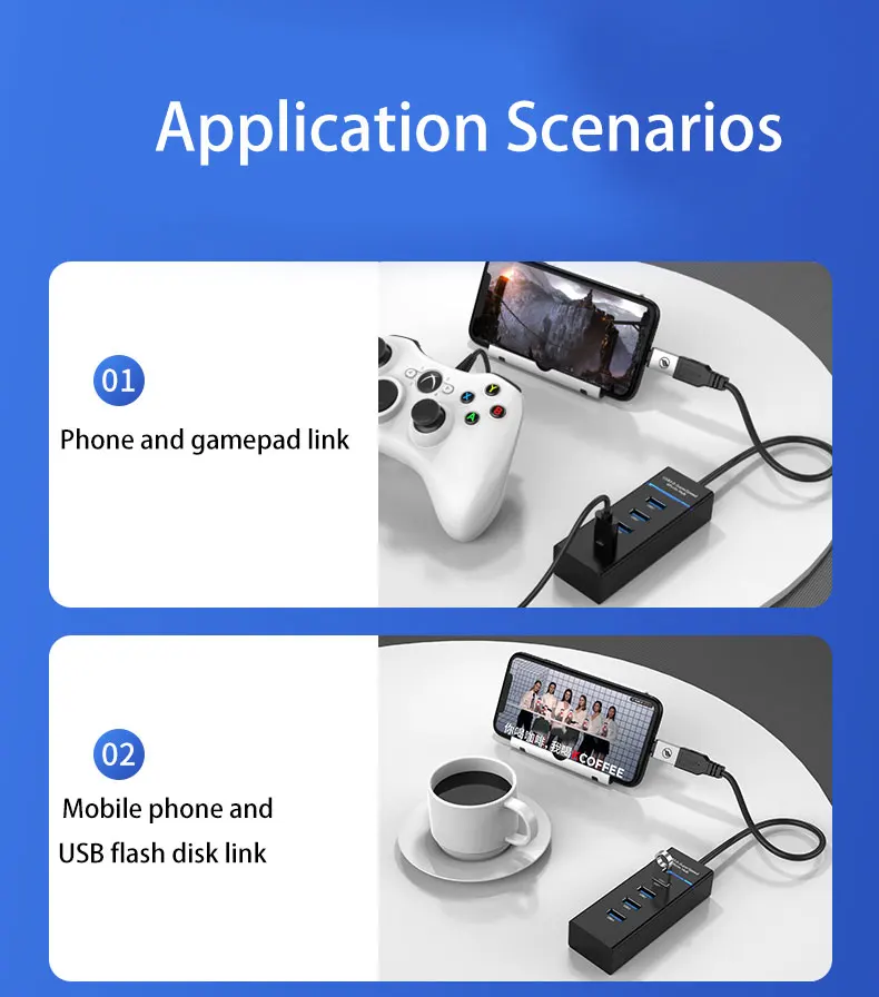 Оптовая продажа прямые поставки 7 портов usb 3 0 концентратор независимый переключатель разветвитель один для