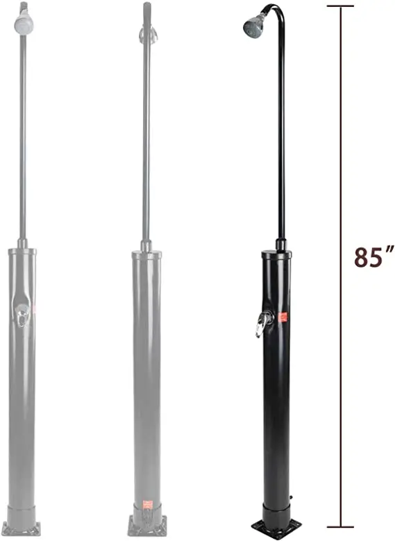 New design swimming poolside outdoor garden solar heated shower 8 Liter