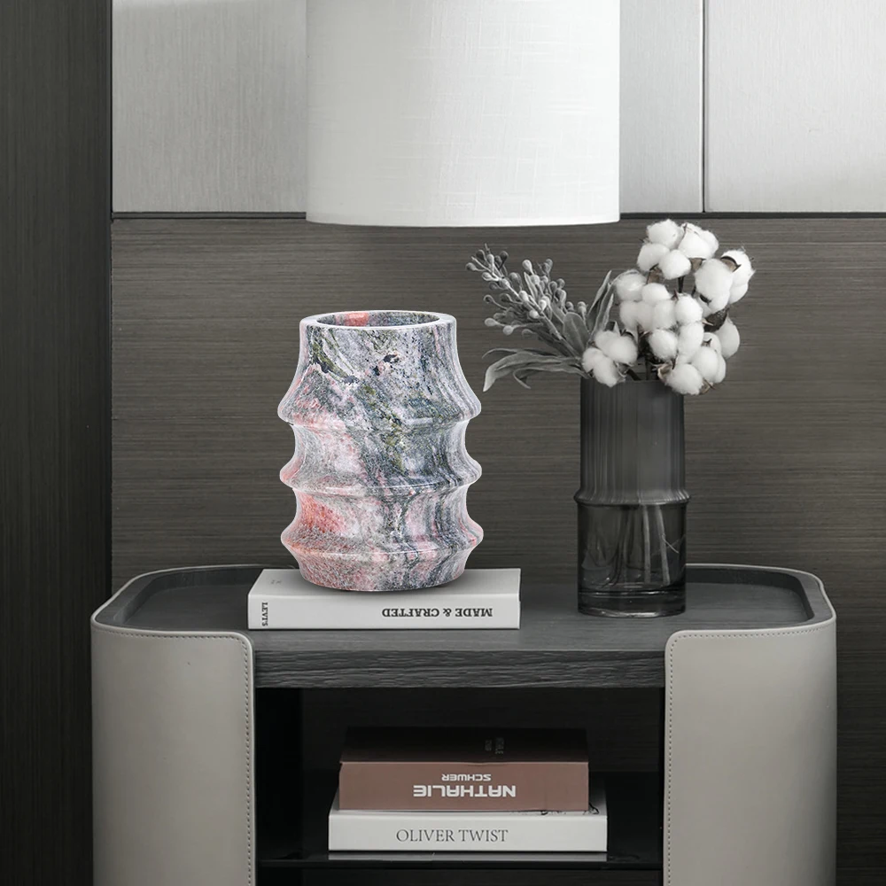 Nordic Modern Style Natural Marble Vase For Artificial Flowers And Fresh Flowers Table Flower Vase For Home Interior Decor