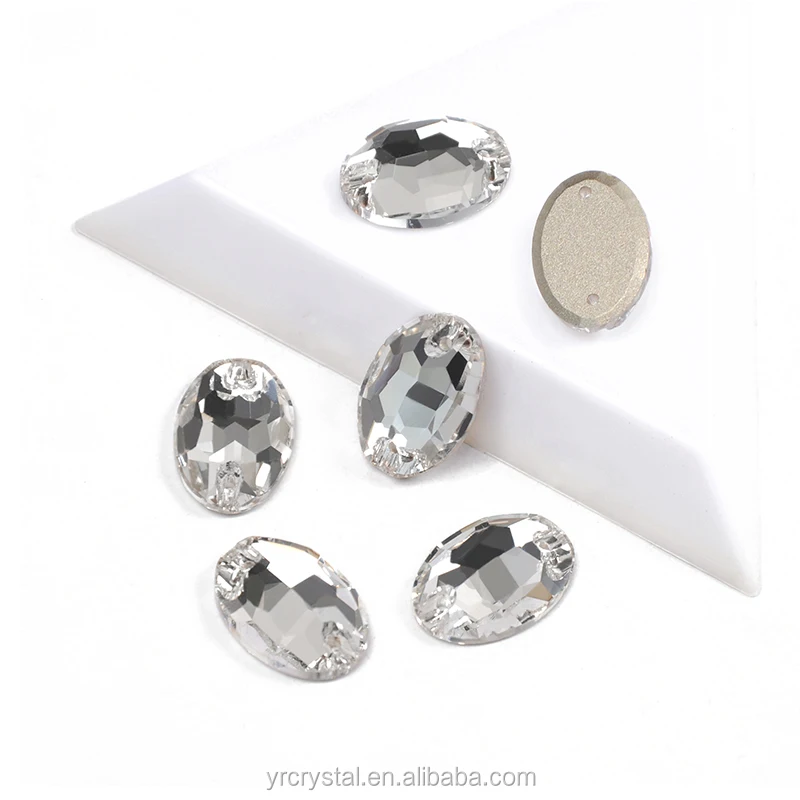 3210 Oval Glass Crystal Sew On Rhinestones Flat Back Stones Used For Garment Shoes Bags