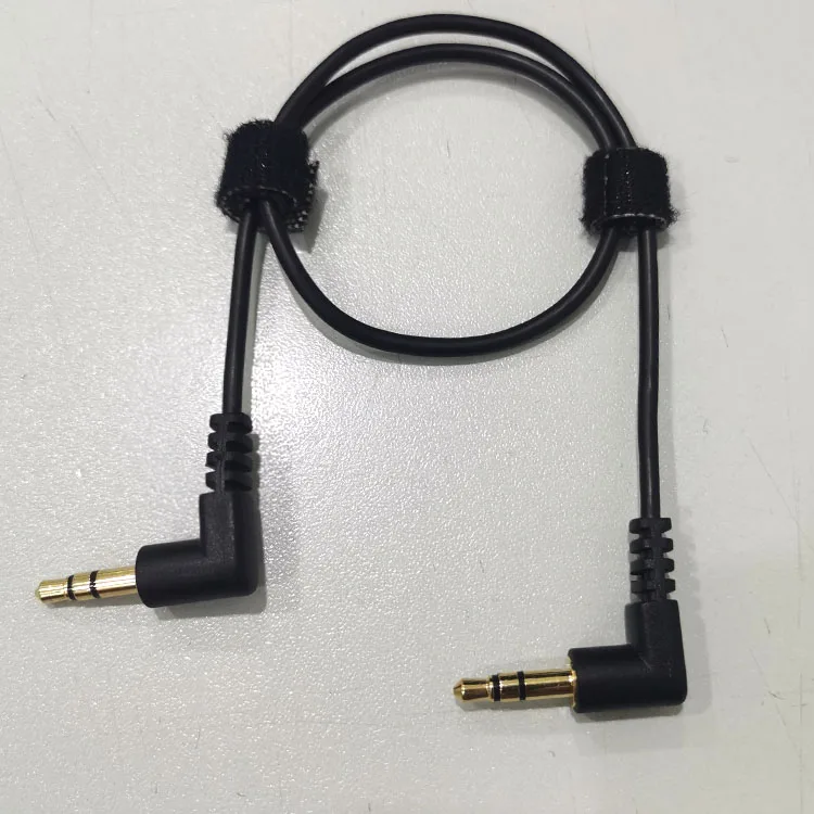 1ft/30cm Slim 3.5MM Right Angle Stereo Audio Cable For Speaker Male To Male 3 Pole Gold-Plated 3.5mm Audio Jack Connection