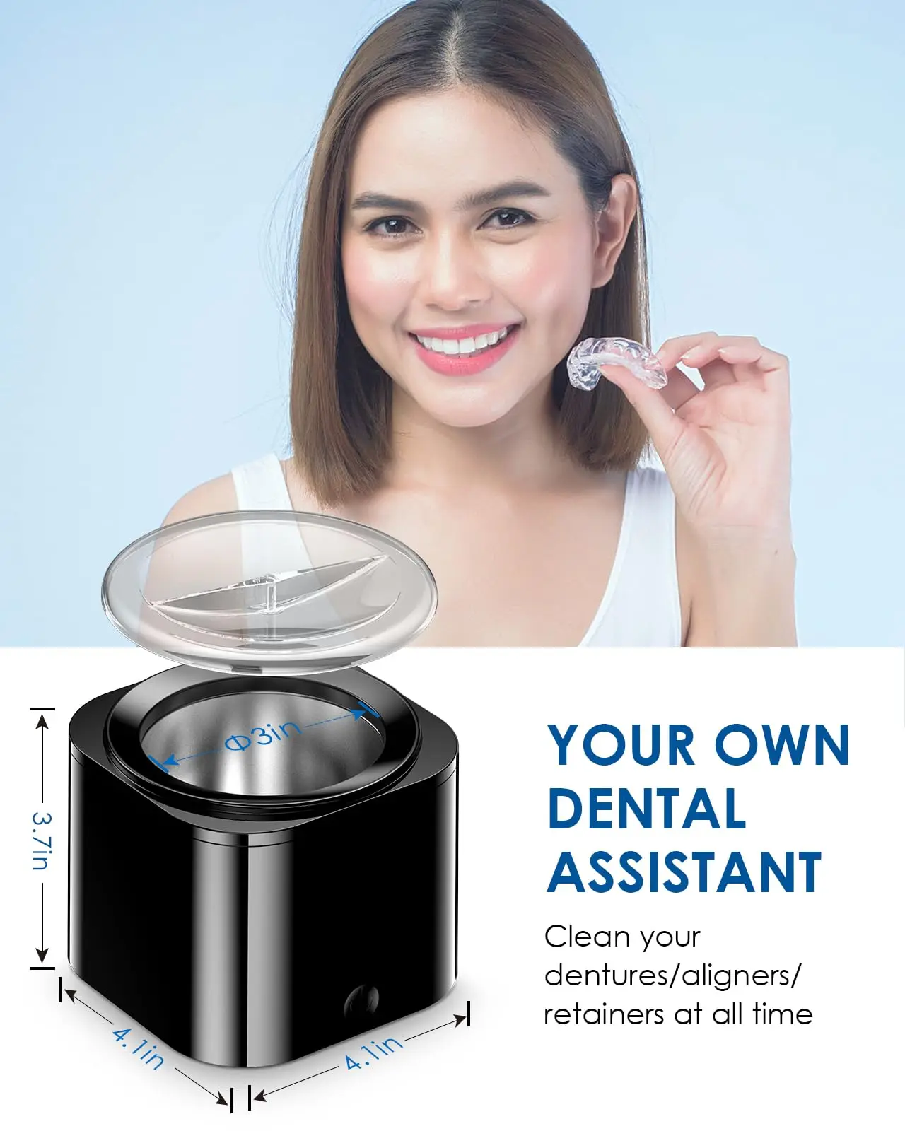 High Quality Of Bottom Price 350ML capacity uv ultrasonic denture cleaning machine for High-end people commonly use