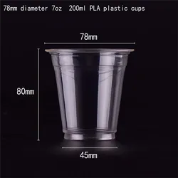 logo printed biodegradable PLA disposable  plastic cup for juice