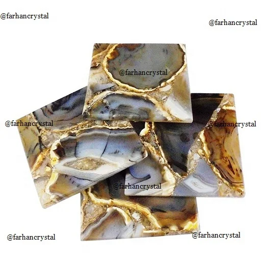 Brown Agate Coasters / square coaster Buy From Farhan Crystal