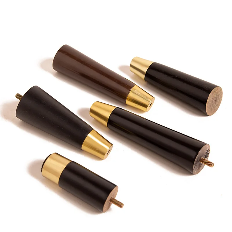 
Factory wholesale modern luxury golden wood furniture hardware accessories minimalist bed gold wooden Sofa Leg 