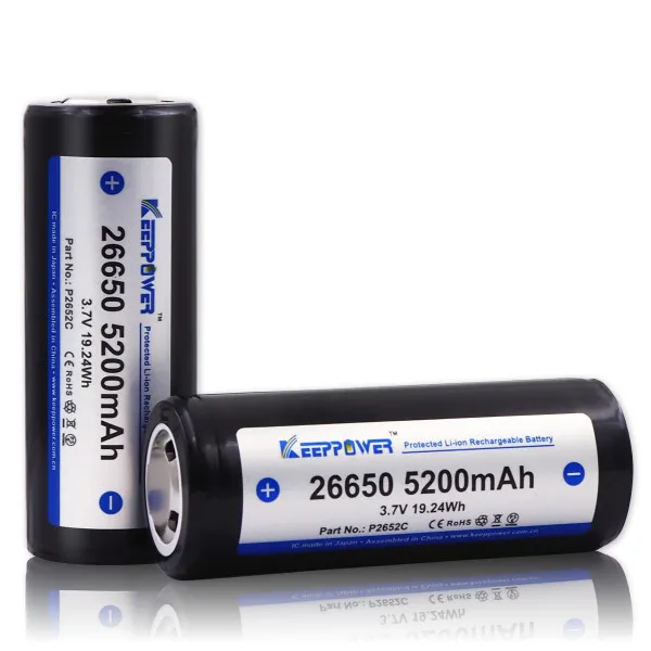 KeepPower 3 7 v Защищенный Литий-ионный аккумулятор 26650 5200mah P2652C