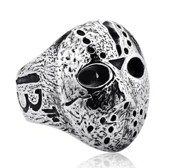 Cheap Price Unique Design Brand Antique Clown Face Stainless Steel Rings Men Rings