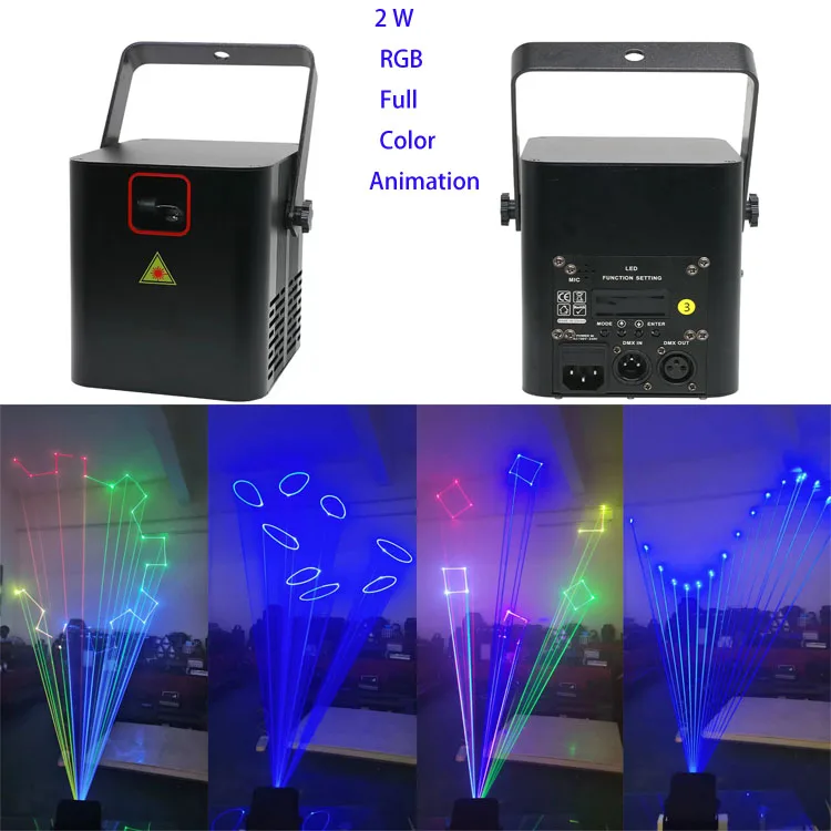 Профессиональная сценическая Дискотека Dj Club Show набор прожекторов 2 Вт RGB полноцветная анимация мультяшный лазерный свет