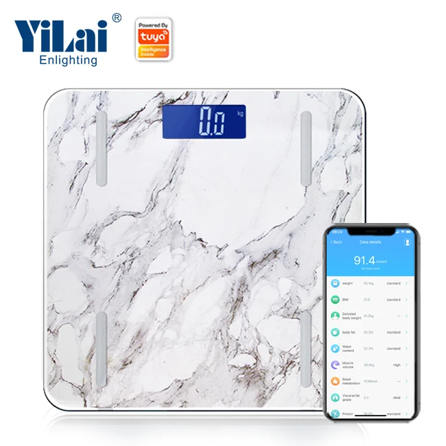CE по ограничению на использование опасных материалов в производстве yilai измерительных приборов цифровой balanzas de impedancia электронные весы тела жира умная Wi-Fi с Tuya раствор