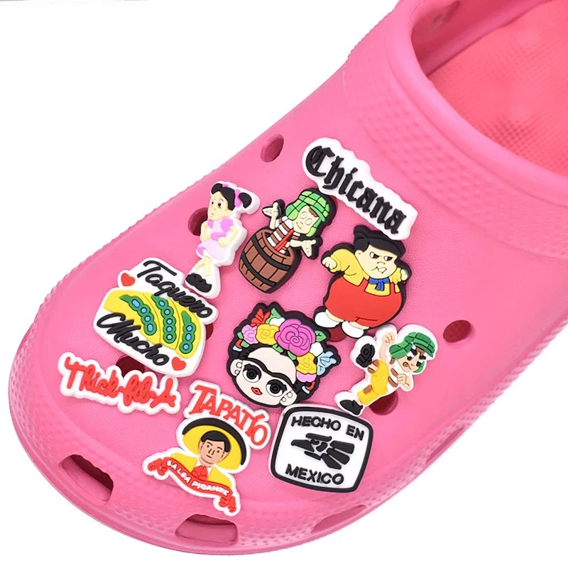 New Arrival PVC Rubber Croc Charms Mexican Inspired Shoe Decoration Wristband Accessories Birthday Party