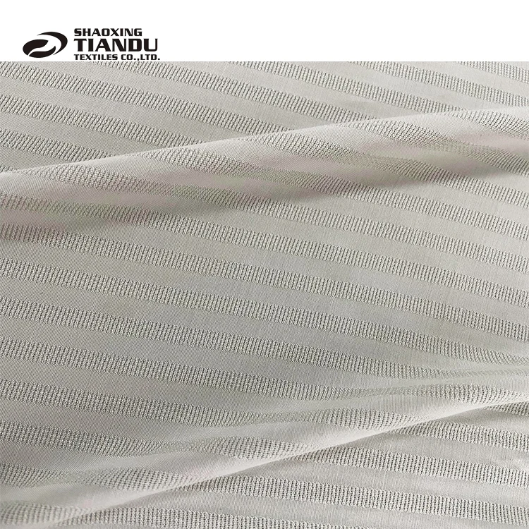 Shaoxing Keqiao Tiandu  75D/36F hollow-carved design stripe  polyester rayon fabric