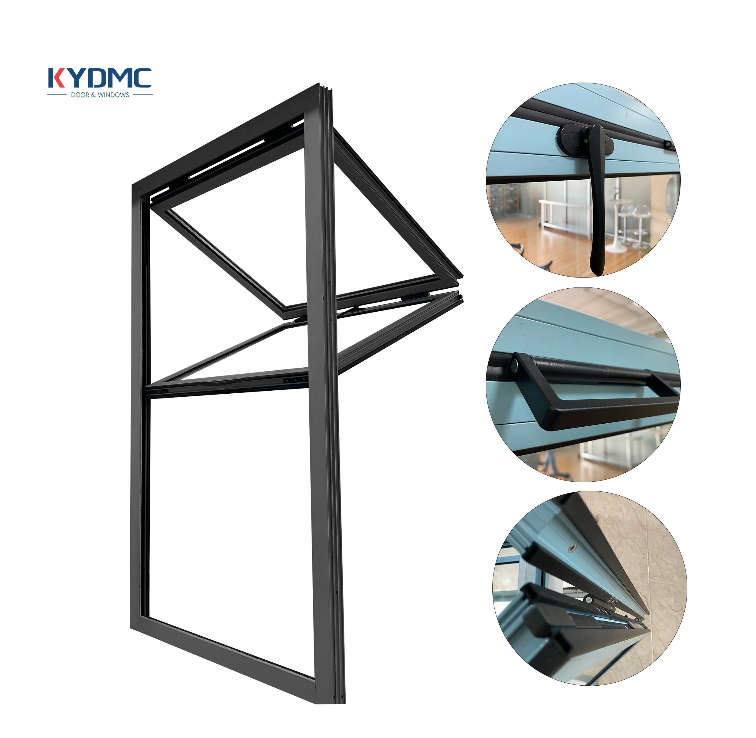 Commercial Aluminium Tempered Glass Bi-fold Windows Electric Bifolding Window Automatic Vertical Folding Up Windows