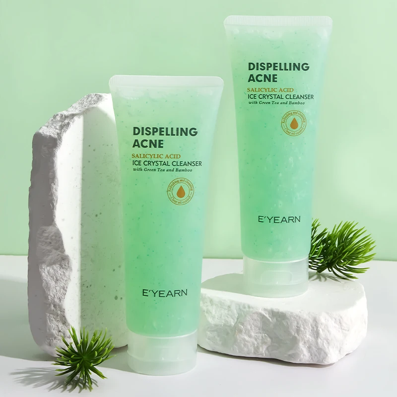 Acne Face Wash Cleanser Green Tea Natural Organic Smoothing Skin Salicylic Acid Deep Cleansing Foaming Facial Acne Cleanser