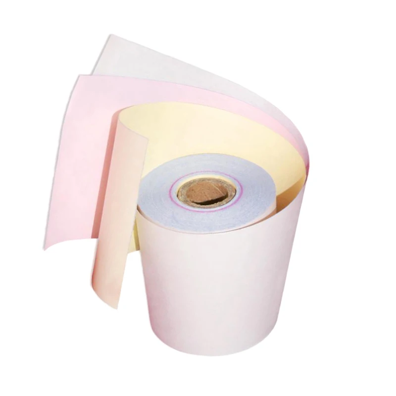76mmx70mm 3ply Carbonless Thermal Paper white yellow pink NCR