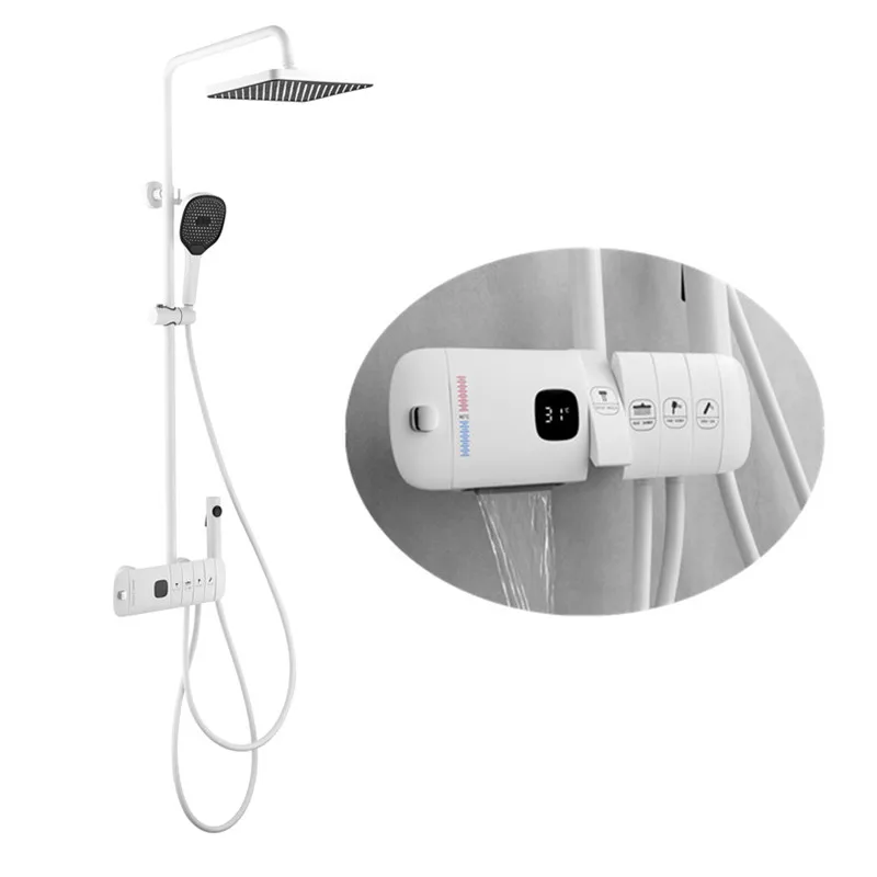 Piano Shower Set Digital Smart Duchas Inteligentes Thermostatic Shower Mixer Piano Key Set and Hand Shower With 4 valve